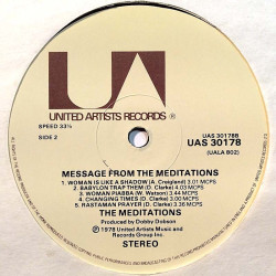 Meditations: Message From The Meditations  kansi Ei kuvakantta levy VG+ kanneton LP