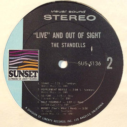 Standells 1966 SUS-5136 "Live" And Out Of Sight vinyl LP no cover