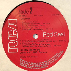 Bream Julian & John Williams: Together  kansi Ei kuvakantta levy EX kanneton LP