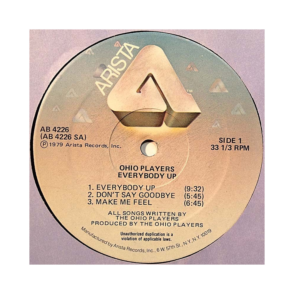 Ohio Players: Everybody Up  kansi Ei kuvakantta levy VG kanneton LP