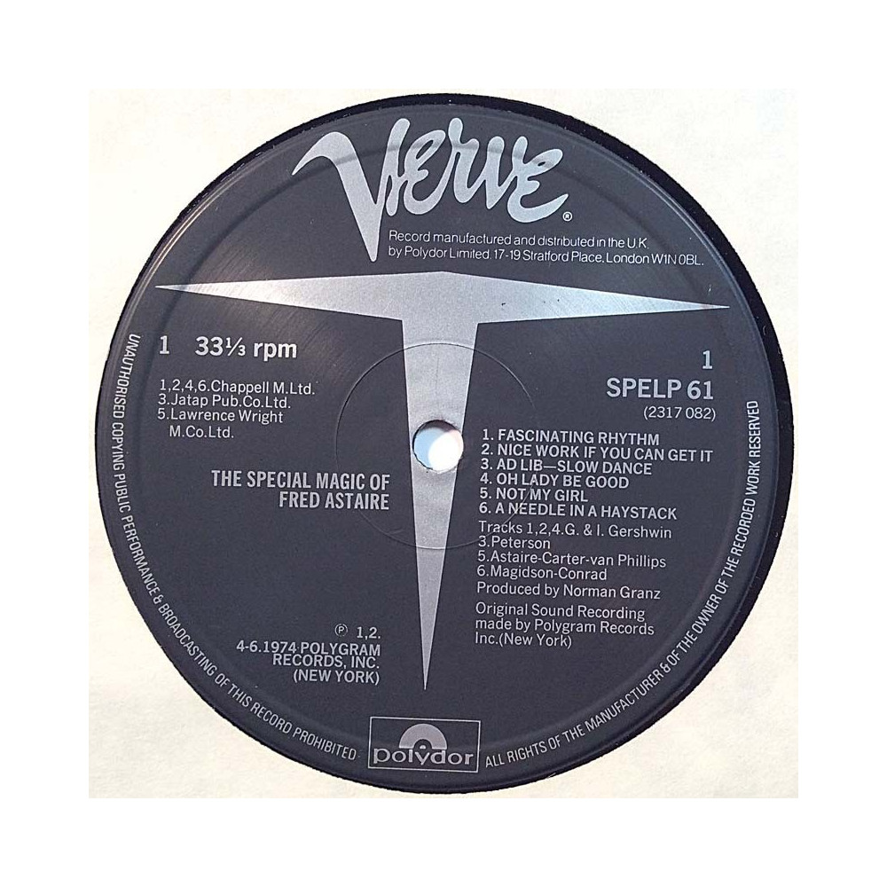 Astaire Fred: The Special Magic Of Fred Astaire  kansi Ei kuvakantta levy EX kanneton LP