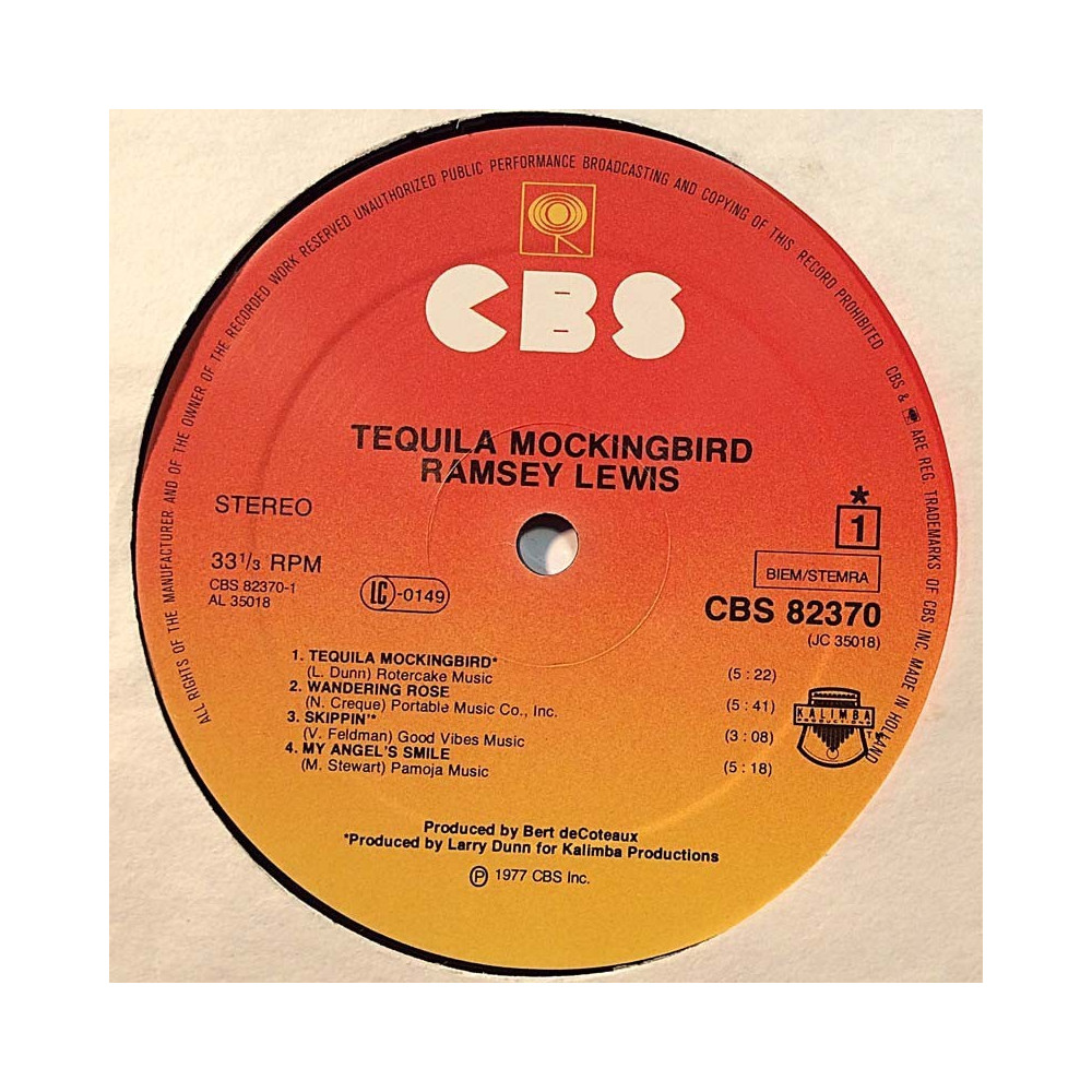 Lewis Ramsey: Tequila Mockingbird  kansi Ei kuvakantta levy VG+ kanneton LP