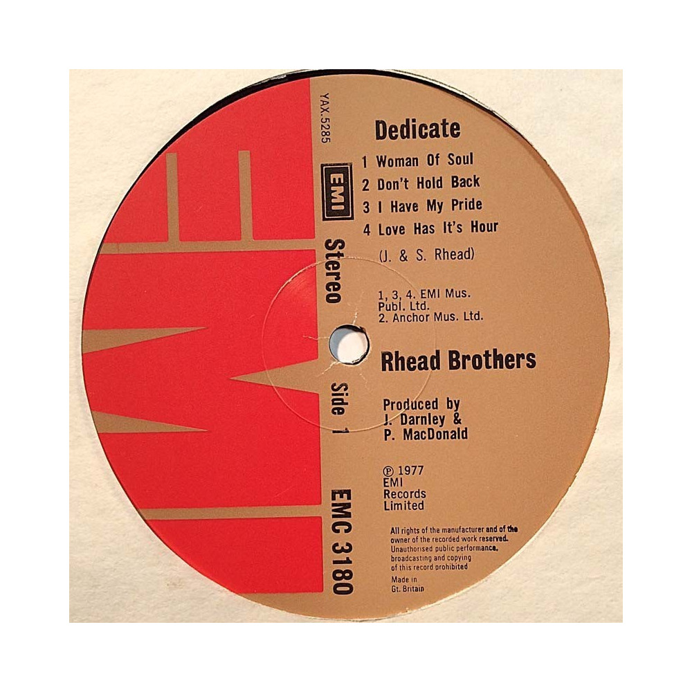 Rhead Brothers 1977 EMC 3180 Dedicate vinyl LP no cover