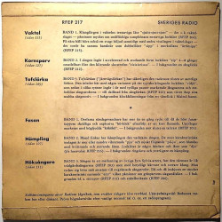 Radions fågel skivor 1956 RFEP 217 mm. fasaani, kirjokerttu, hemppo, harmaasirkku second hand single
