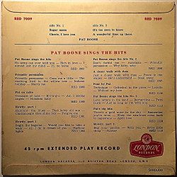 Boone Pat 1959 RED 7009 Sugar Moon EP second hand single