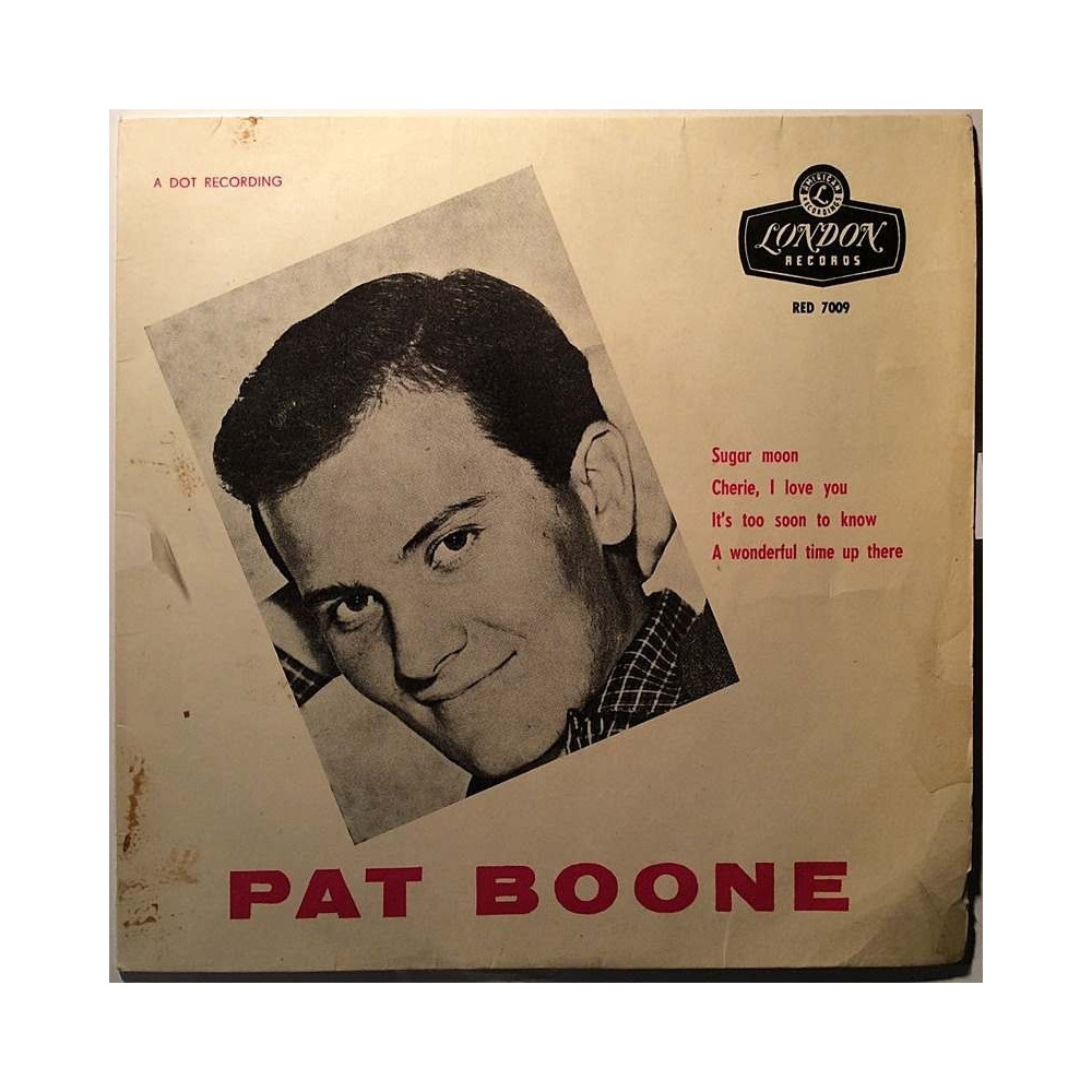 Boone Pat 1958 RED 7009 Pat Boone Sugar Moon EP begagnad singelskiva