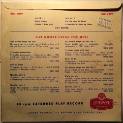 Boone Pat 1958 RED 7009 Pat Boone Sugar Moon EP begagnad singelskiva