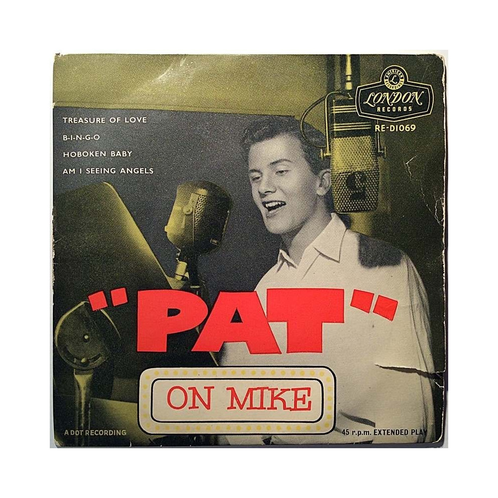 Boone Pat: On Mike EP  kansi G+ levy VG käytetty vinyylisingle PS