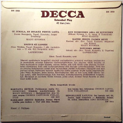Music of Finland 1955 DN 3038 Kun nuoruuden aika on ruusuinen EP begagnad singelskiva