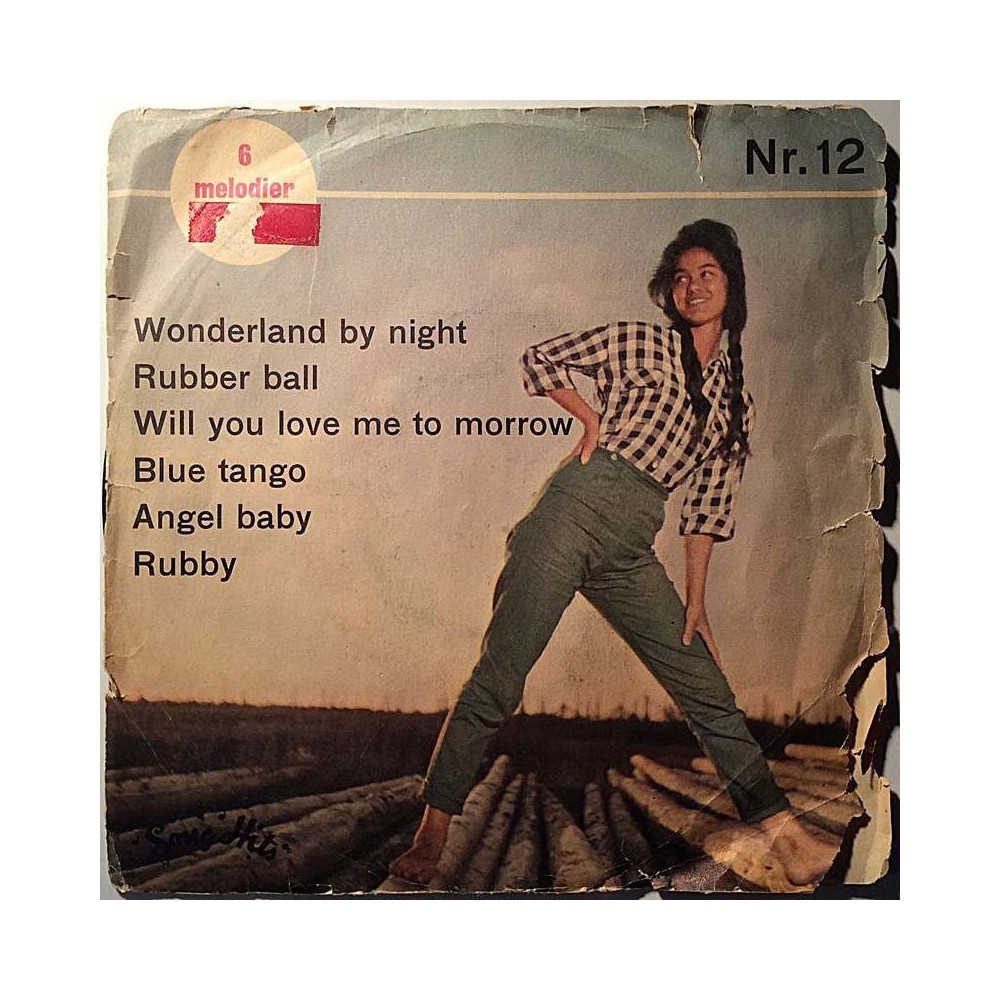 No original artists 1960’s SH-12 Wonderland by night, Rubber ball + 4 muuta EP begagnad singelskiva