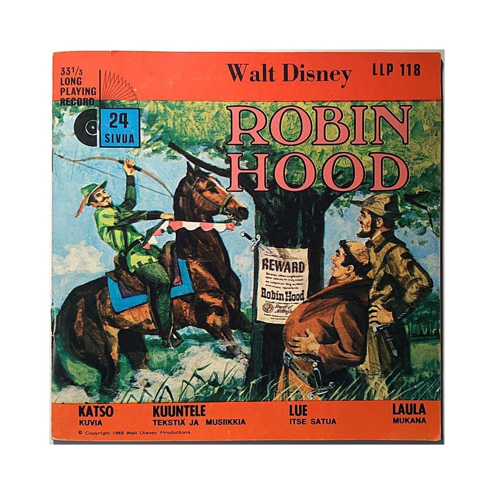 Ahlapuro Ossi 1969/1971 LLP 118 Walt Disney Balladi Robin Hood’ista begagnad singelskiva