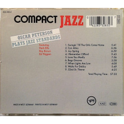 Peterson Oscar 1987 833 283-2 Oscar Peterson Plays Jazz Standards CD Begagnat