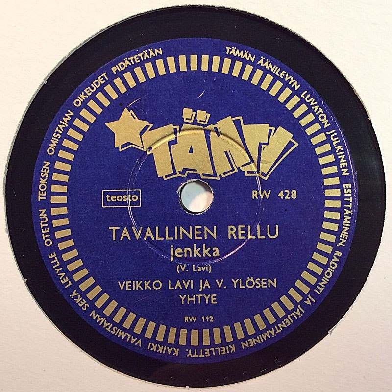 Lavi Veikko ja V.Ylösen yhtye 1951 RW 428 Tavallinen Rellu / Mies Mekkonen stenkaka 78-varvare Lavi Veikko ja V.Ylösen yhtye 1951 RW 428 Tavallinen Rellu / Mies Mekkonen stenkaka 78-varvare