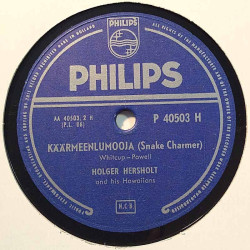 Hersholt Holger Hawaiikitara: Käärmeenlumooja / Waikiki blues  kansi paperikansi/muovitasku levy VG savikiekko gramofonilevy