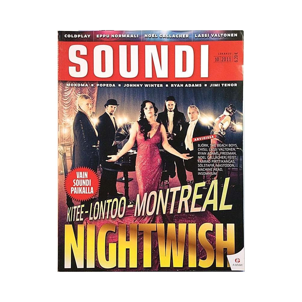 Soundi 2011 10 Kitee-Lontoo-Montreal Nightwish aikakauslehti