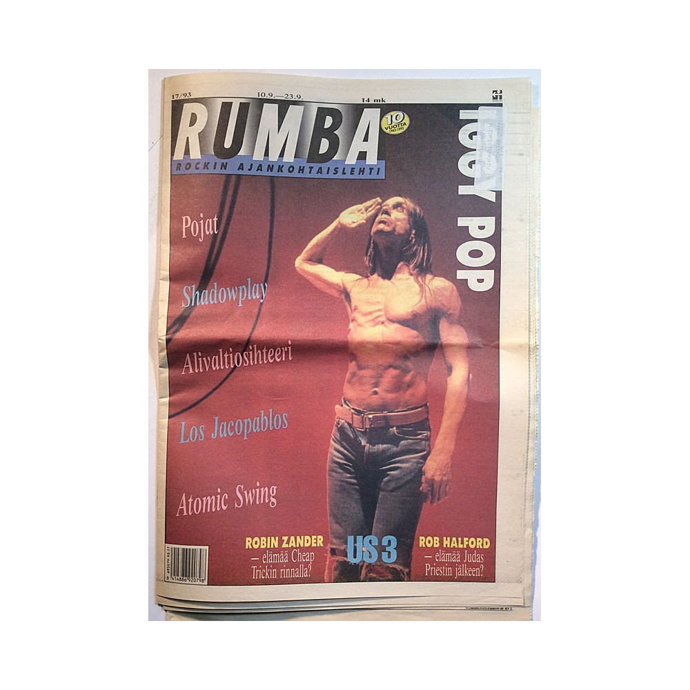 Rumba rockin ajankohtaislehti : Pojat, Iggy Pop, Shadowplay, Atomic Swing - used magazine