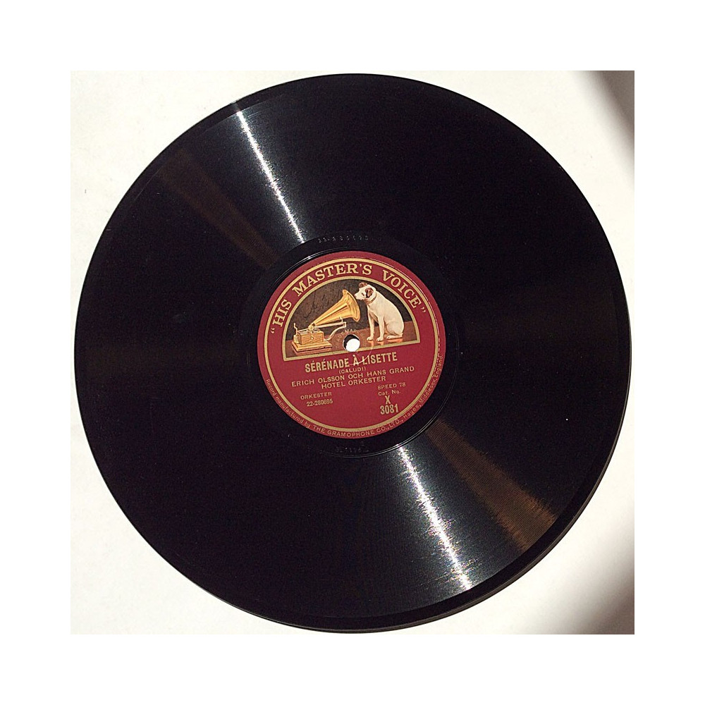 Erich Olsson Och Hans Grand Hotel Orkester 1950’s X 3081 Spela Zigenare / Serenade Lisette shellac 78 rpm record