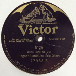 Sundquist Ragnar - Eric Olson 1920’s 77933 Skepp Som Mötas / Inga shellac 78 rpm record