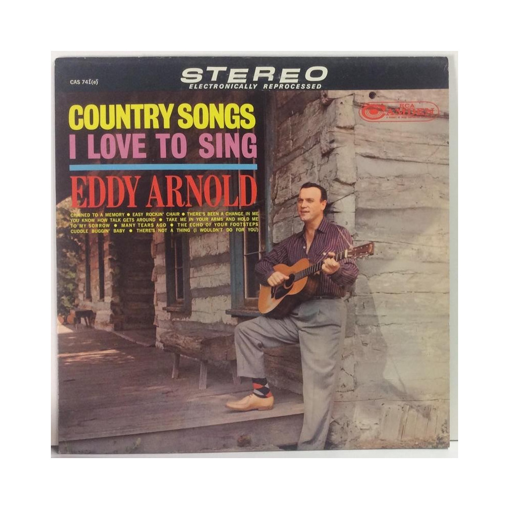 Arnold Eddy :  Country Songs I Love To Sing  1966 COUNTRY RCA  kansi  EX- levy  VG+