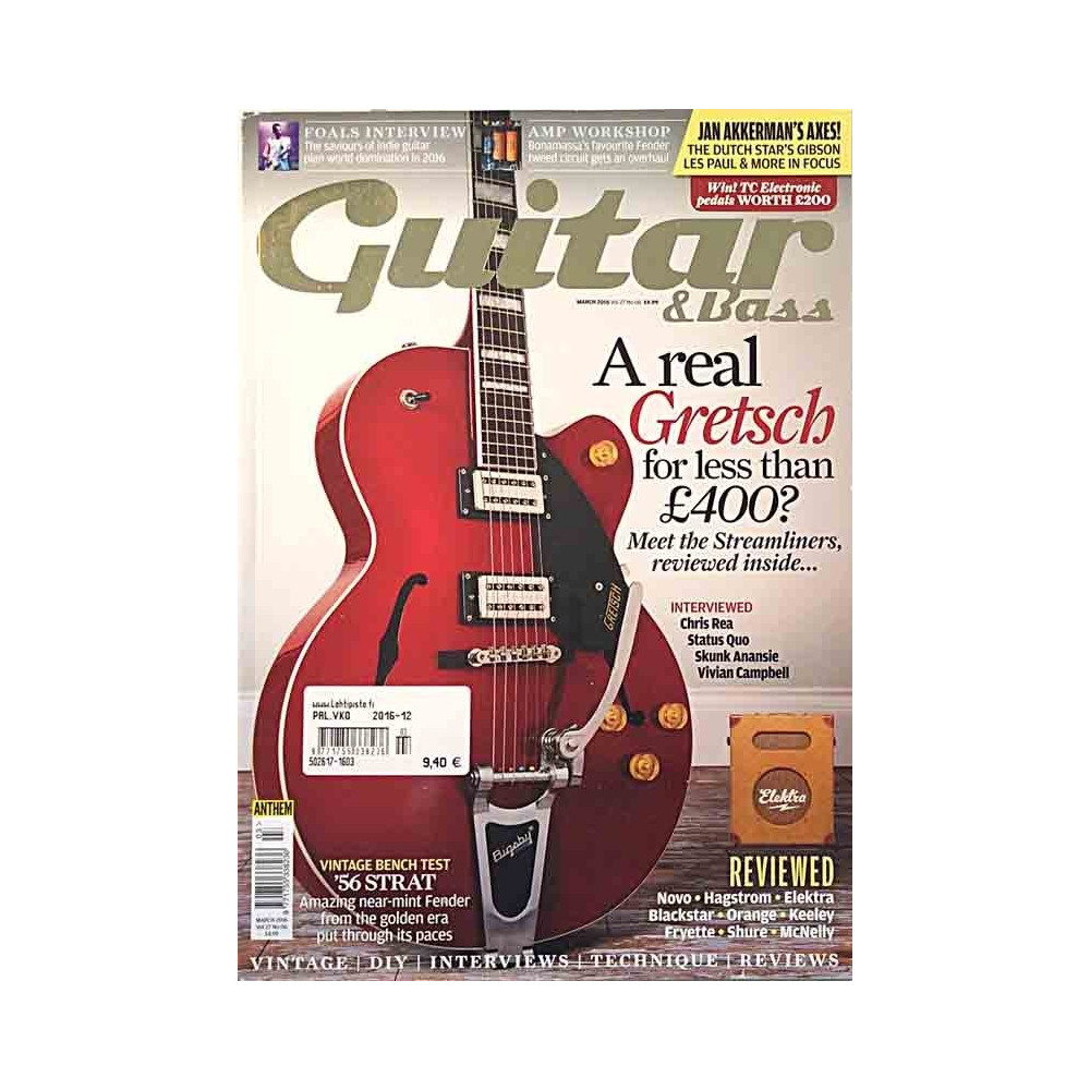 Guitar & Bass 2016 March A real Gretsch, Chris Rea, Status Quo used magazine