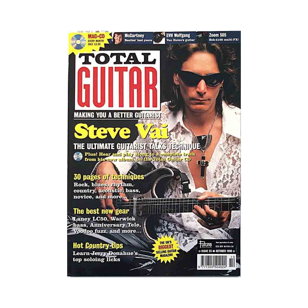 Total Guitar 1996 OCTOBER Steve Vai The Ultimate Guitarists talks technique used magazine