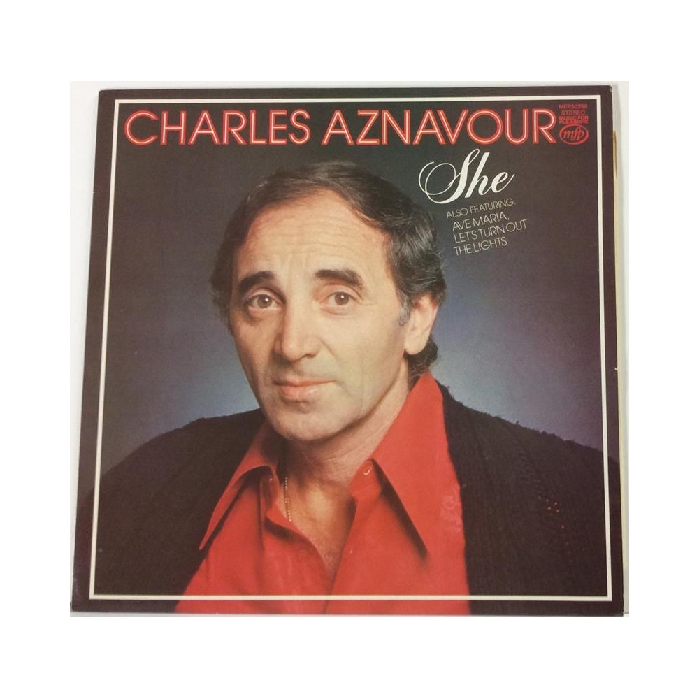 Aznavour Charles :  She  1978 VIIHDE MFP  kansi  EX levy  EX