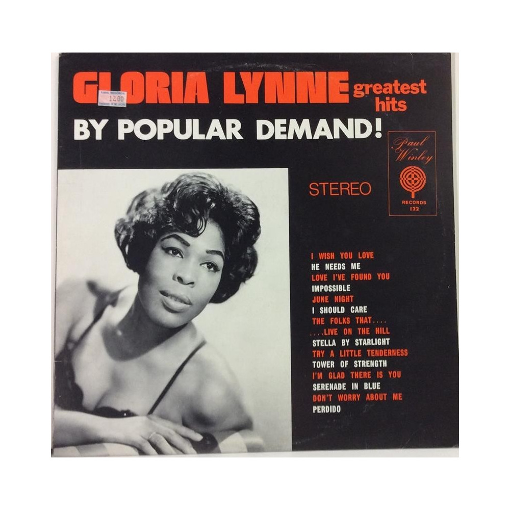 Lynne Gloria :  Greatest Hits by popular demand  1974 70L PAUL WINLEY  kansi  EX levy  EX