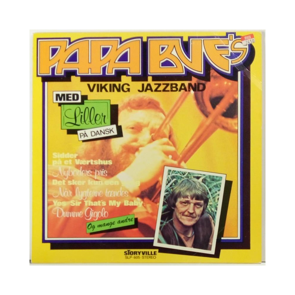 Papa Bue’s Viking Jazz Band :  Med Liller På Dansk  1974 JAZZ STORYVILLE  kansi  EX- levy  EX