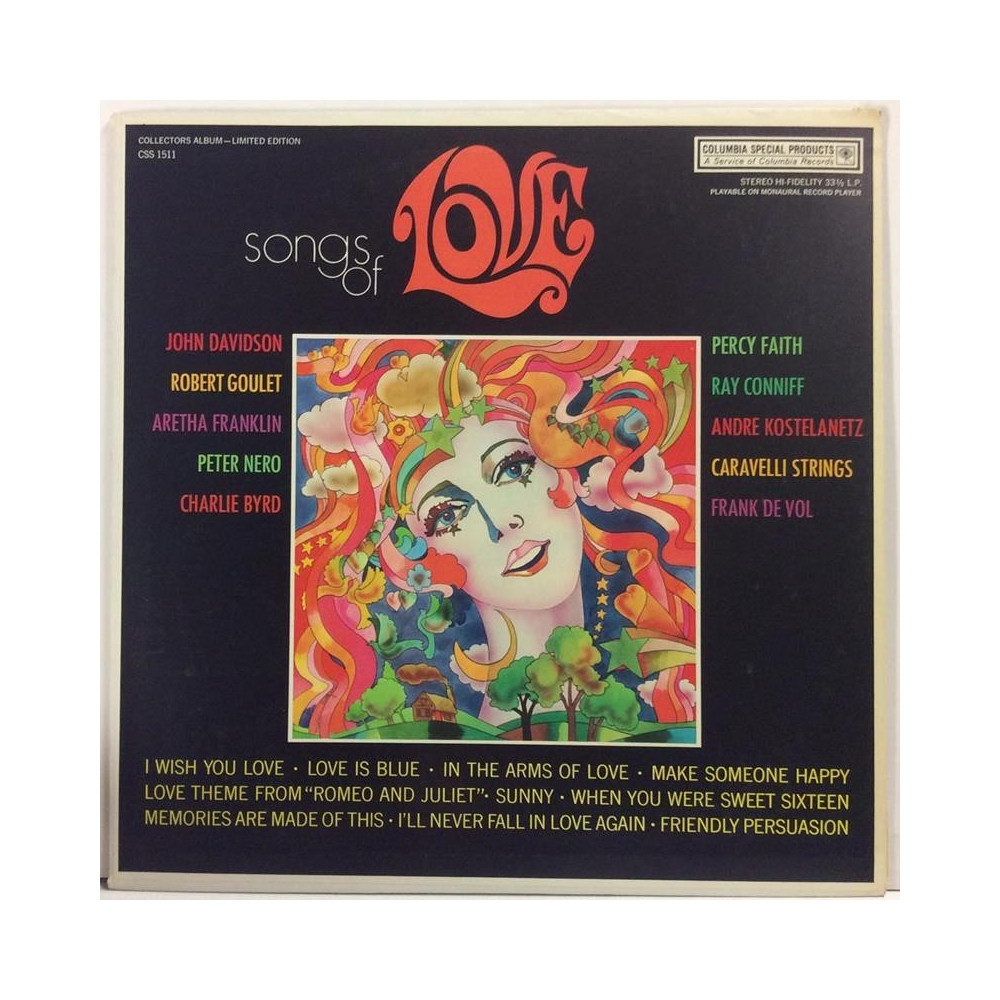 Various Artists :  Songs Of Love  196? 60L COLUMBIA tuotelaji: KLP