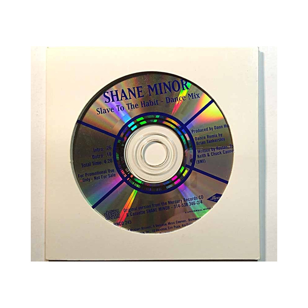 Shane Minor: Slave To The Habit cd-single promo kansivihko EX CD:n kunto EX Käytetty CD