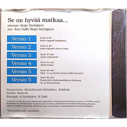 SEO promo cd-single 2000 SEO 2000 Se on hyvää matkaa halki Suomen.. Used CD