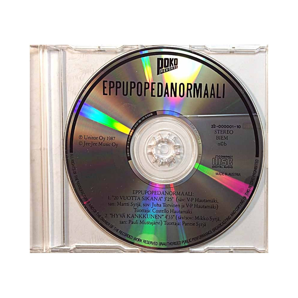 Eppupopedanormaali 1987 32-000001-10 Eppupopedanormaali cd-single promo CD Begagnat