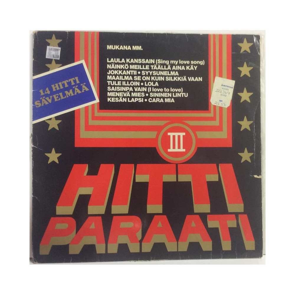 Eri Esittäjiä :  Hittiparaati III  1976 SF 70L M & T  kansi  VG levy  VG+