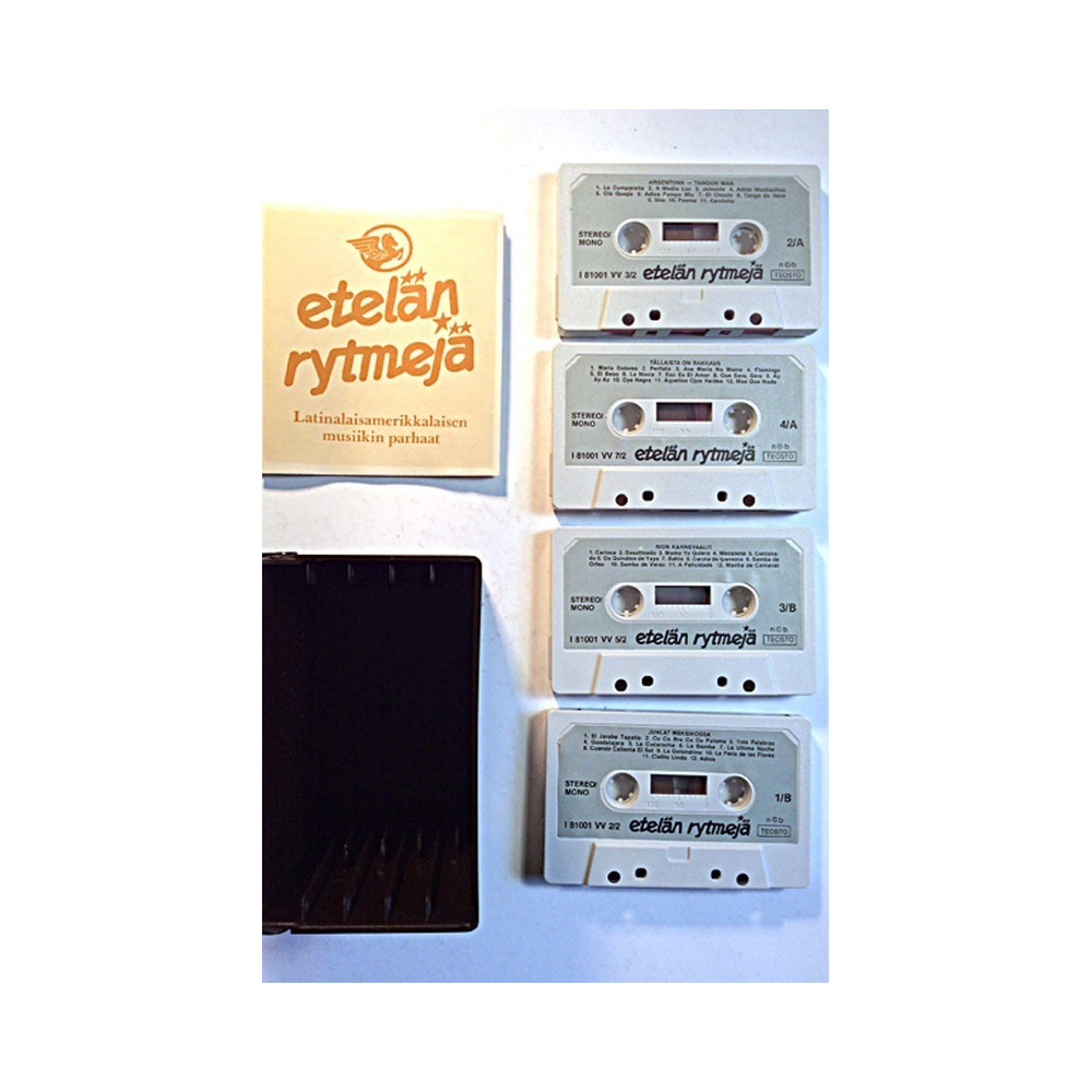 Latinalais-Amerikkalaisen musiikin parhaat 1980’s I 81001 VV Etelän rytmejä 4 kasettia muovilaatikossa c musikkassett