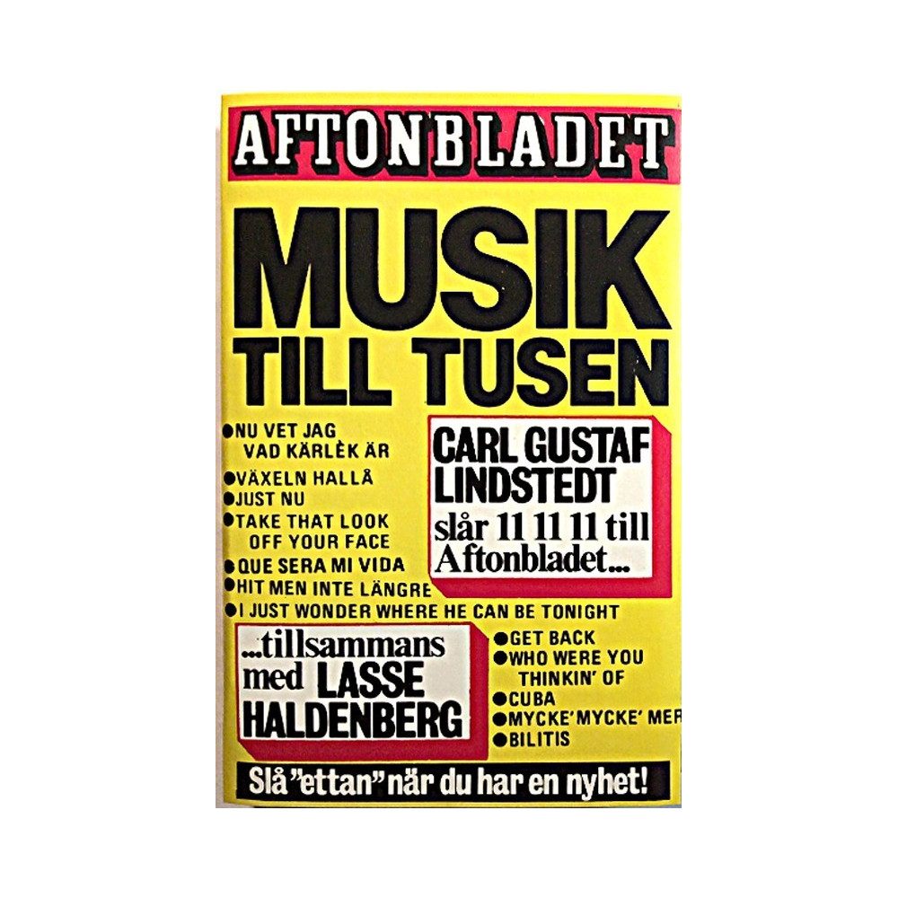 Aftonbladet 150 år 1980 ARDKS 82 1942 Aftonbladet till tusen c musikkassett