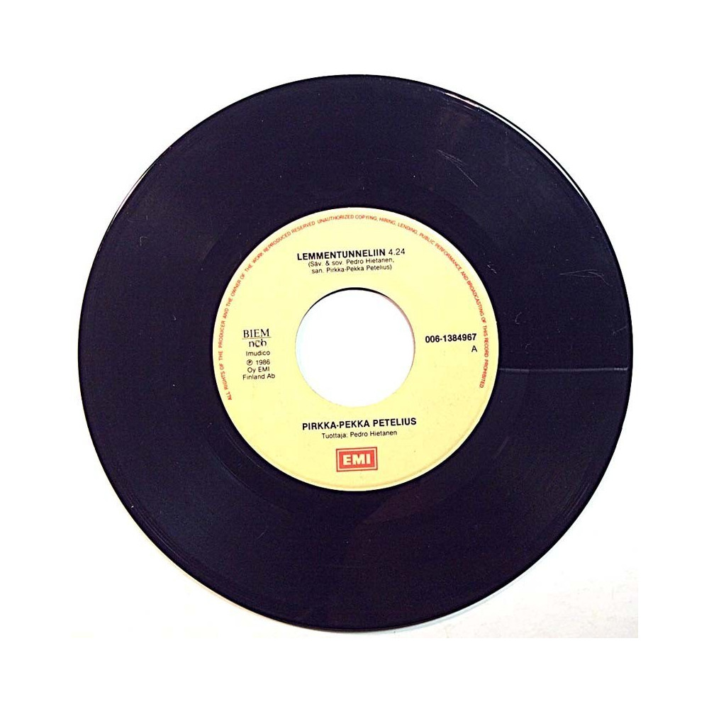 Petelius Pirkka-Pekka  1986 006-1384967 Lemmentunneliin / Tulilanka palaa begagnad singelskiva