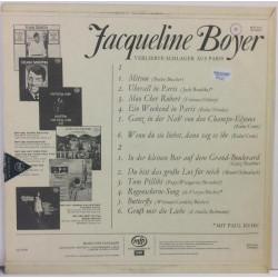 Boyer Jacqueline :  Verliebte Schlager Aus Paris  196? VIIHDE MFP  kansi  VG+ levy  EX-