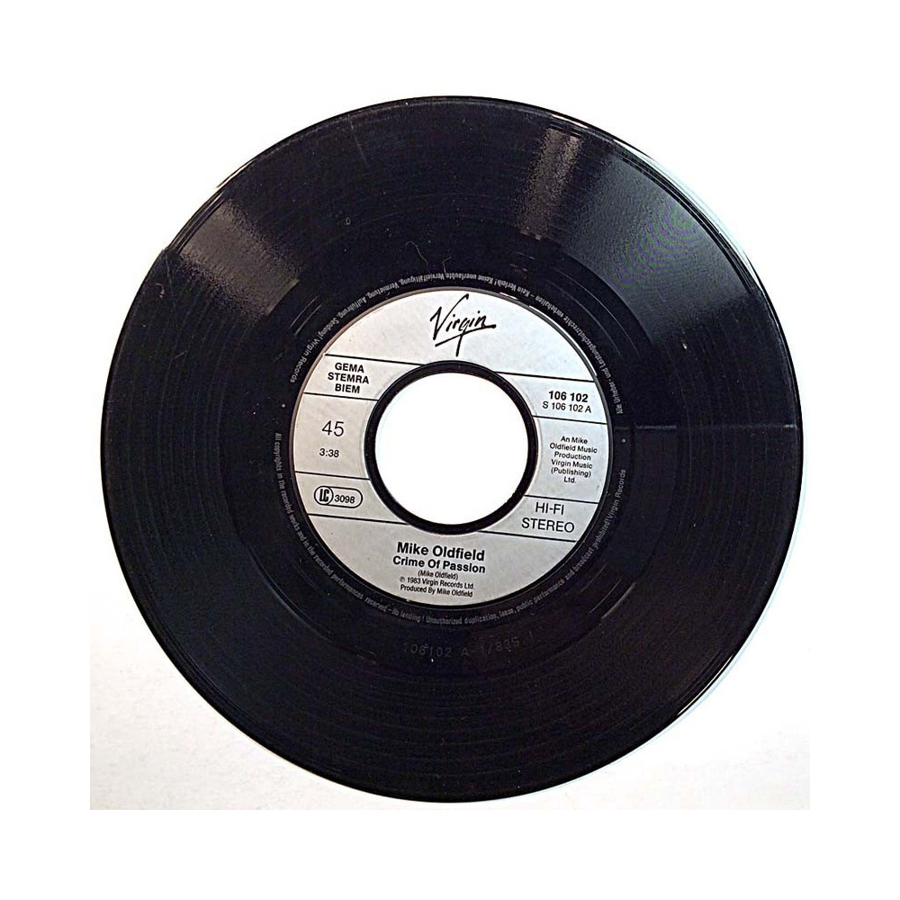 Oldfield Mike 1983 106 102 Crime Of Passion / Jungle Gardenia second hand single
