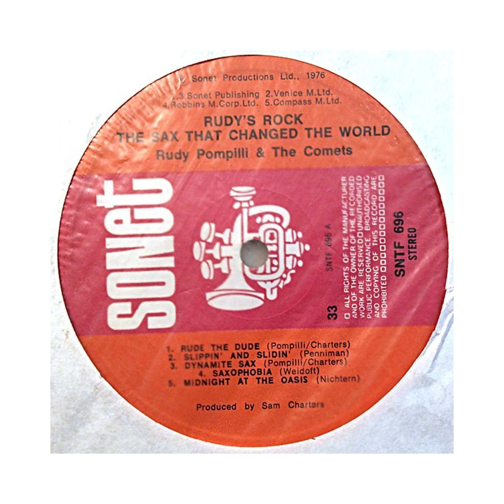 Rudy Pompilli And The Comets 1976 SNTF 696 The Sax That Changed The World LP ingen omslag