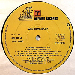 John Sebastian: Welcome Back  kansi Ei kuvakantta levy EX kanneton LP