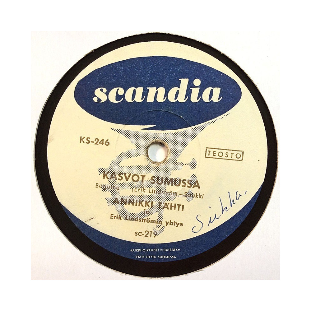 Tähti Annikki 1956 KS-246 Kasvot sumussa / Viisi ruusua sinulle stenkaka 78-varvare