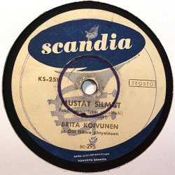 Koivunen Brita: Sä kaunehin oot / Mustat silmät  kansi paperikansi/muovitasku levy VG savikiekko gramofonilevy