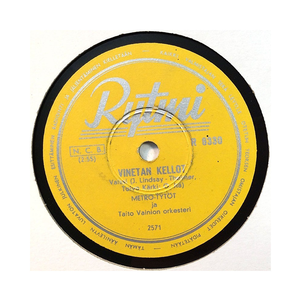 Metro-Tytöt 1957 R 6330 Vinetan Kellot / Laatokan Aallot shellac 78 rpm record
