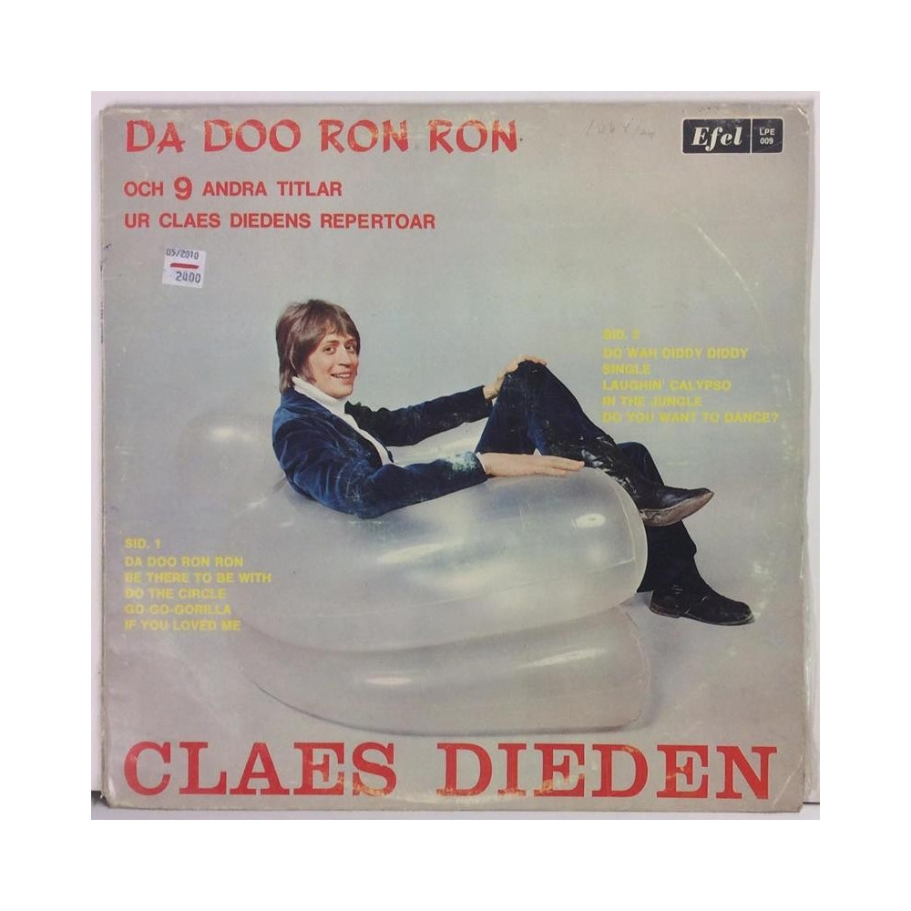 DIEDEN CLAES :  DA DOO RON RON   60L EFEL  kansi  VG levy  EX-
