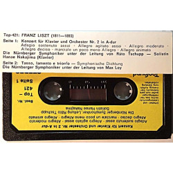 Liszt Franz 1970’s Top-421 Konzert Für Klavier c musikkassett