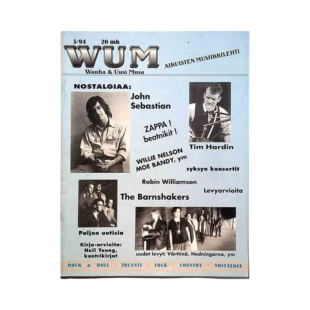 Wanha ja Uusi Musa WUM : Tim Hardin, John Sebastian, Barnshakers - used magazine