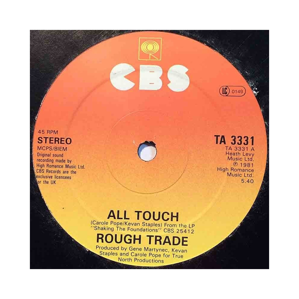 Rough Trade 1982 TA 3331 All Touch 12-inch maxi Used LP