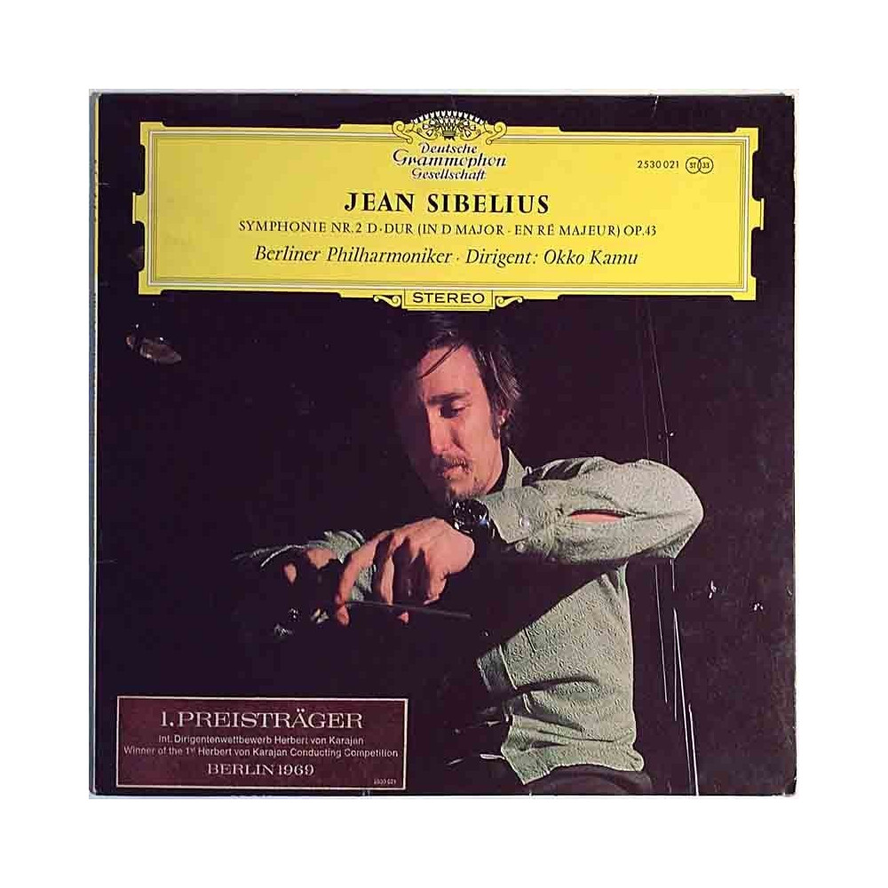 Sibelius, Okko Kamu 1970 2530 021 Symphonie Nr.2 D-Dur Begagnat LP