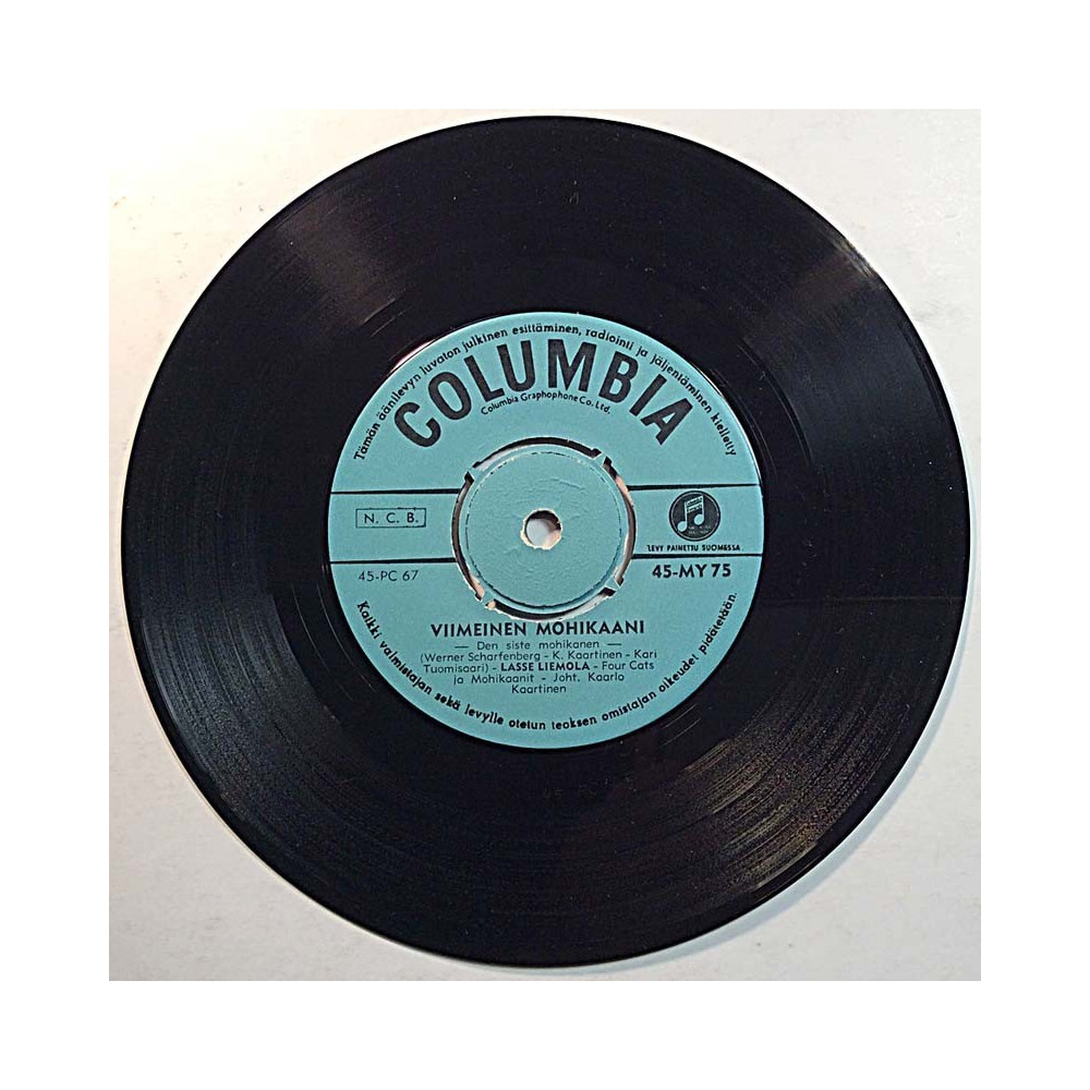 Liemola Lasse 1961 45-MY 75 Viimeinen Mohikaani / No Niin, Mary Lou begagnad singelskiva