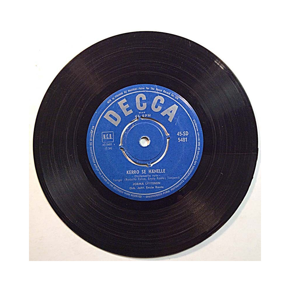 Lyytinen Jorma 1959 45-SD 5481 Kerro Se Hänelle / Siesta begagnad singelskiva